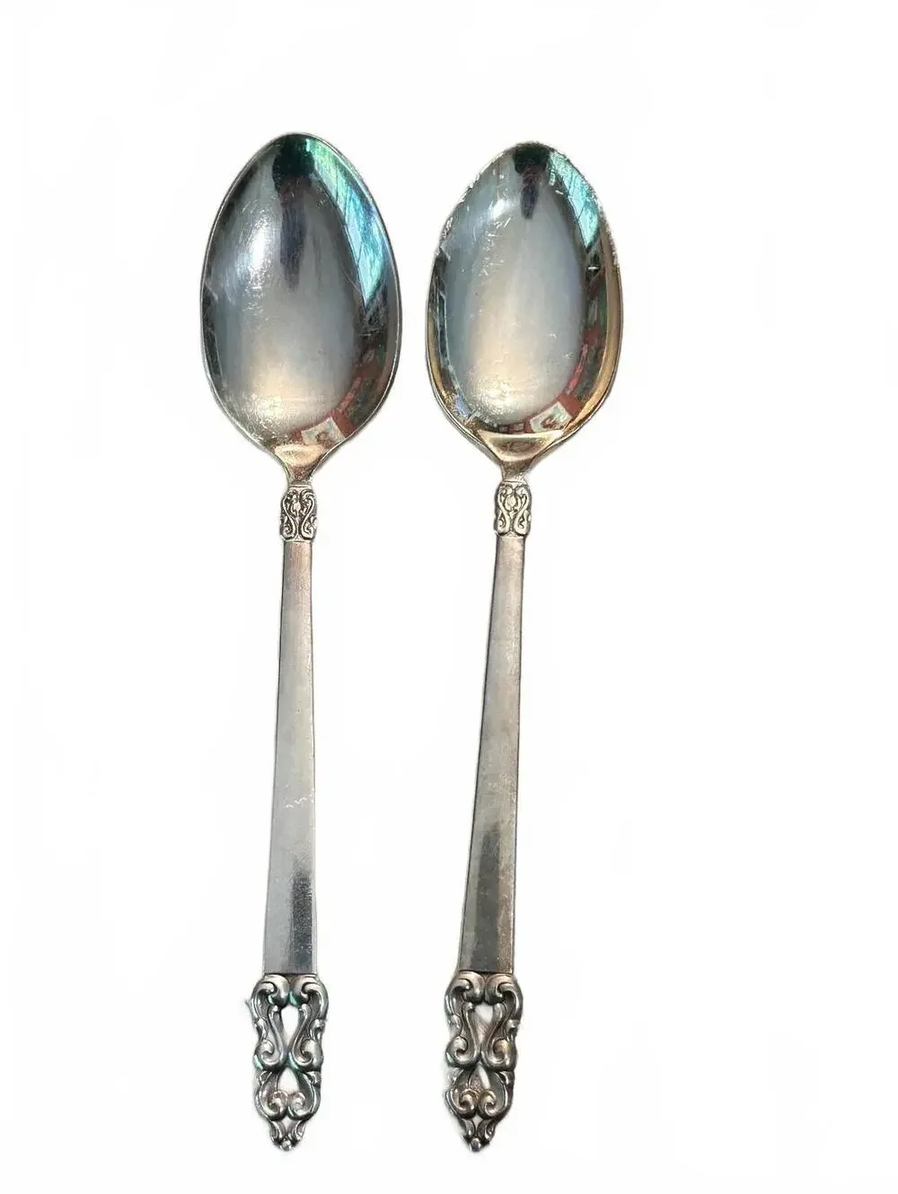1847 Rogers Bros King Frederik Silverplate Soup Spoons, Set of 2